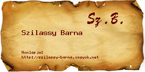 Szilassy Barna névjegykártya