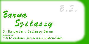 barna szilassy business card